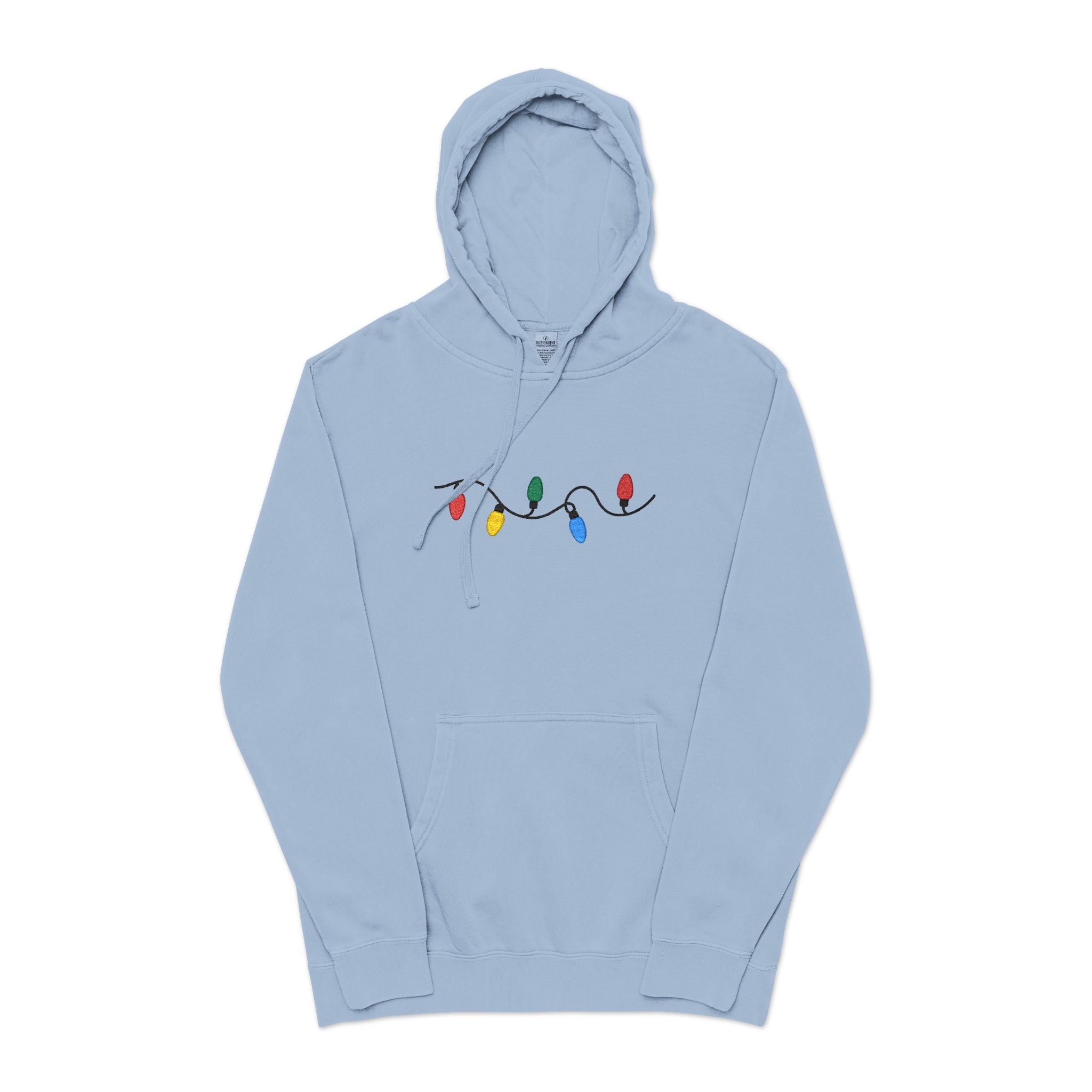 Embroidered Christmas Light Hoodie