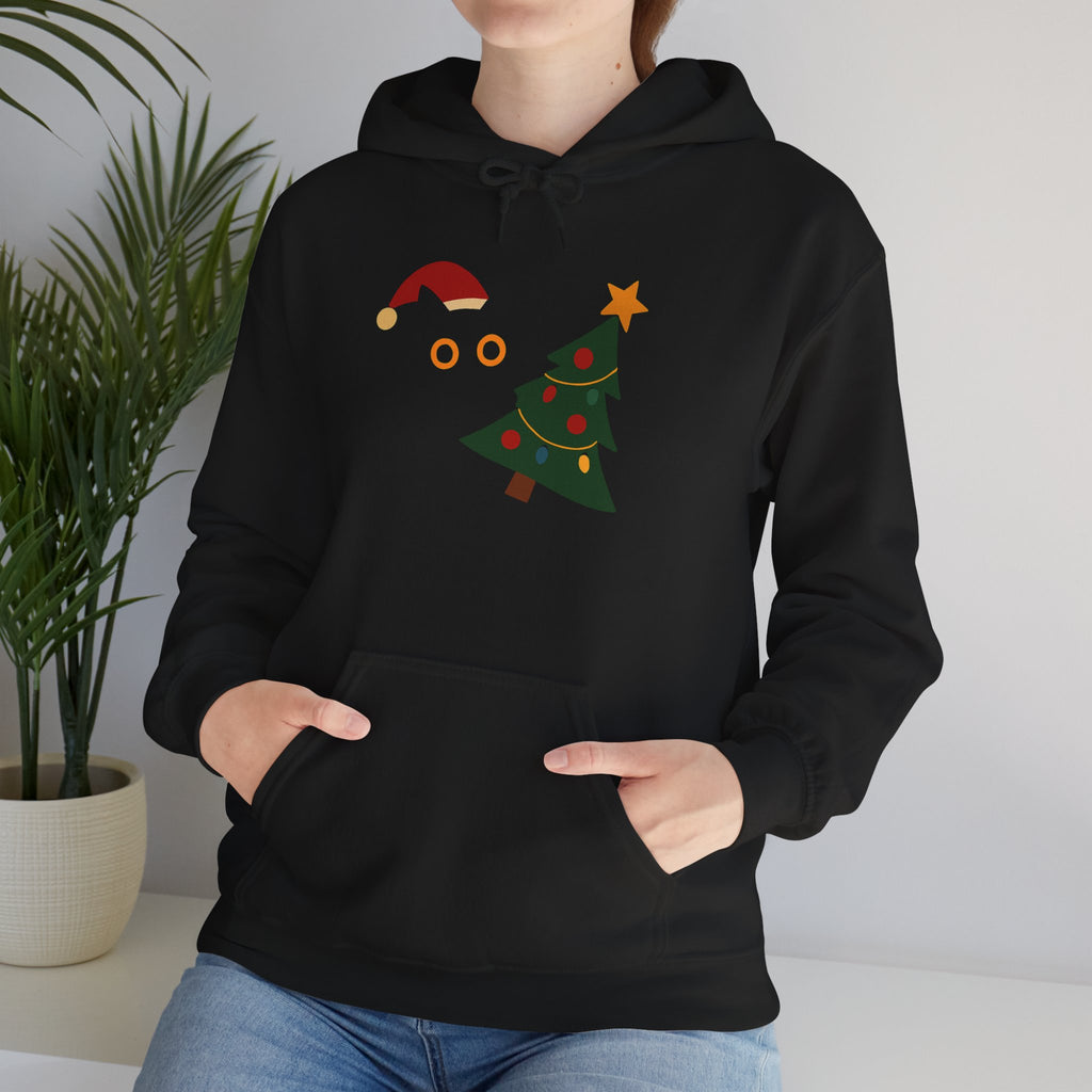 Black Cat Knocking over Christmas Tree Hoodie