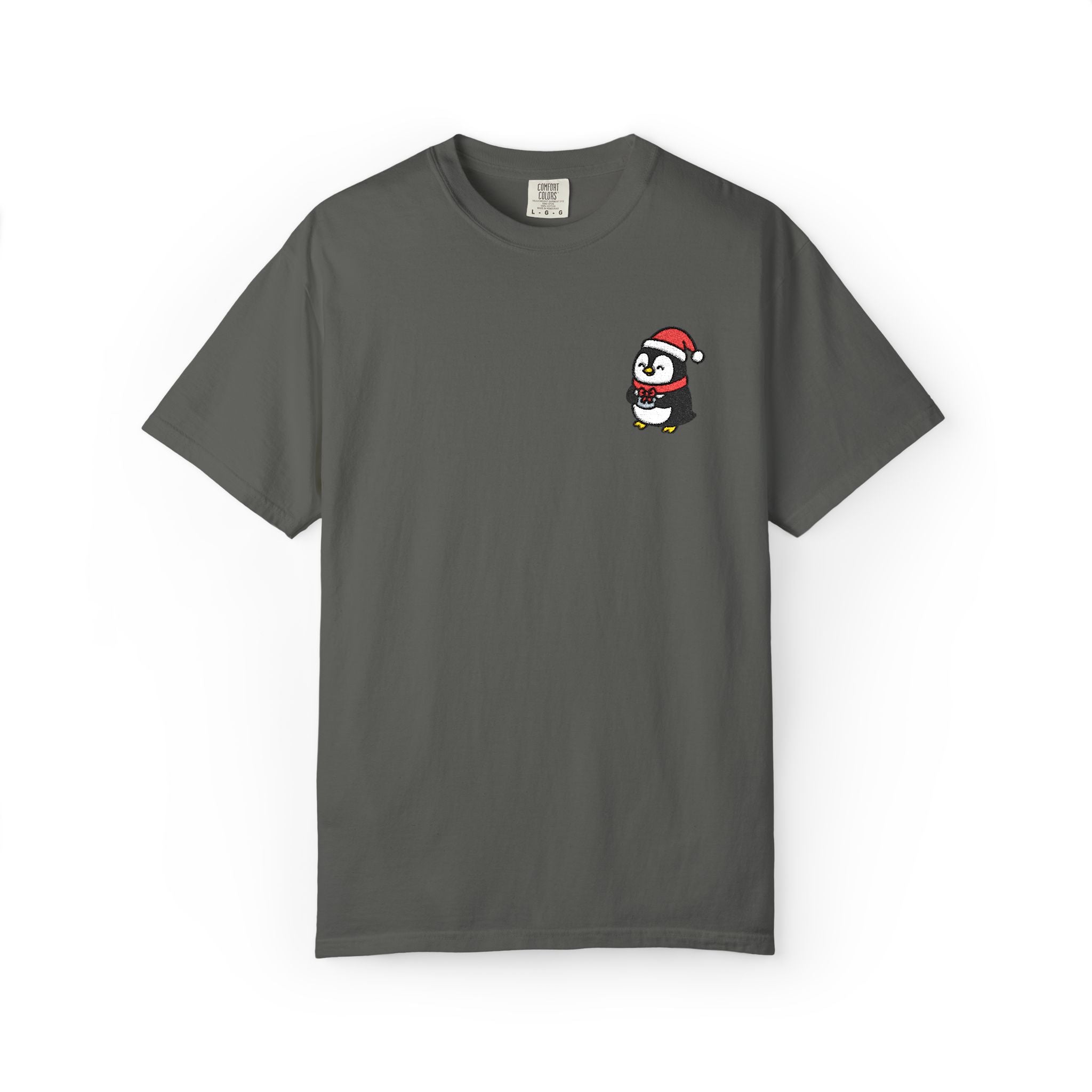 Embroidered Penguin Present T-Shirt