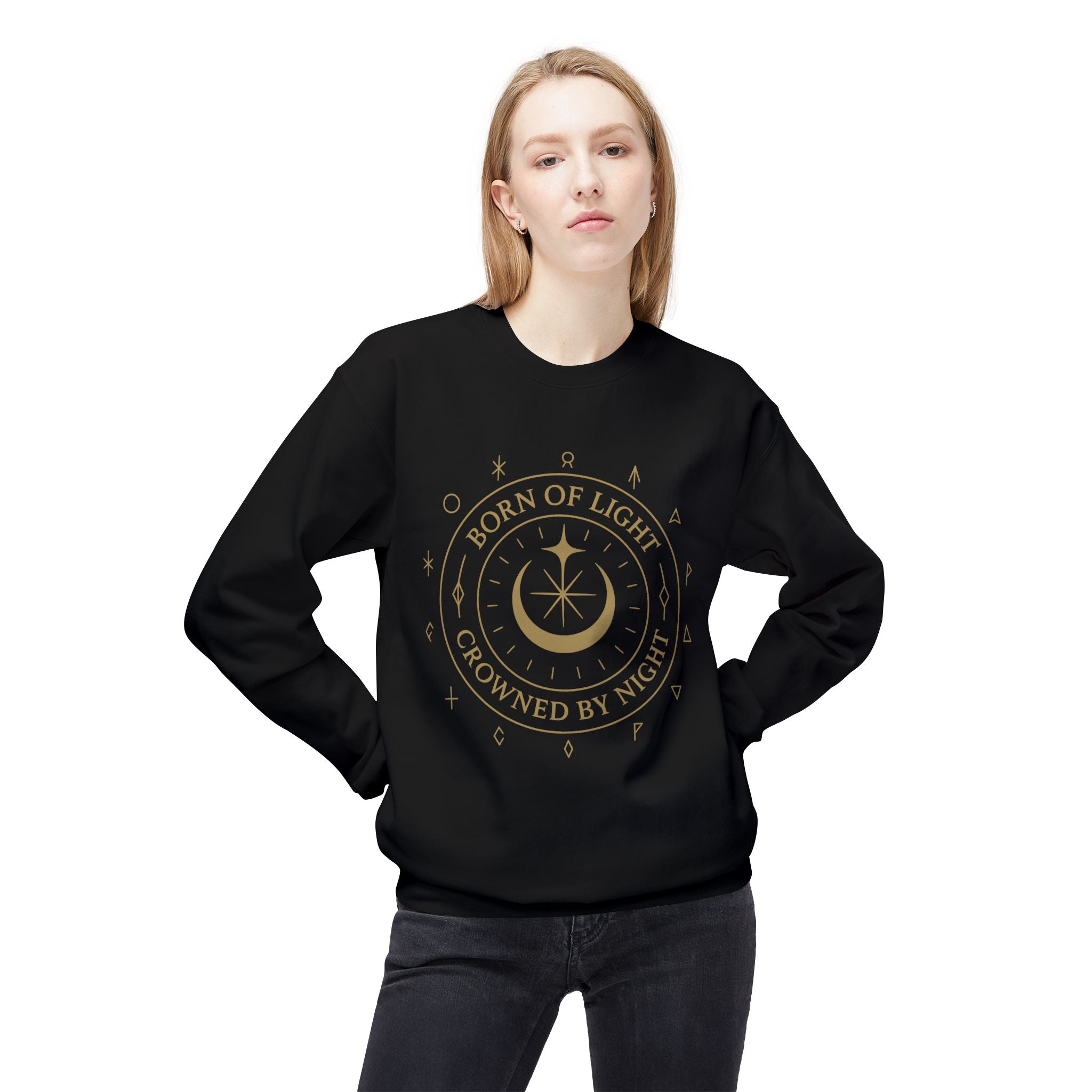 Born of Light Crowned by Night Sweatshirt