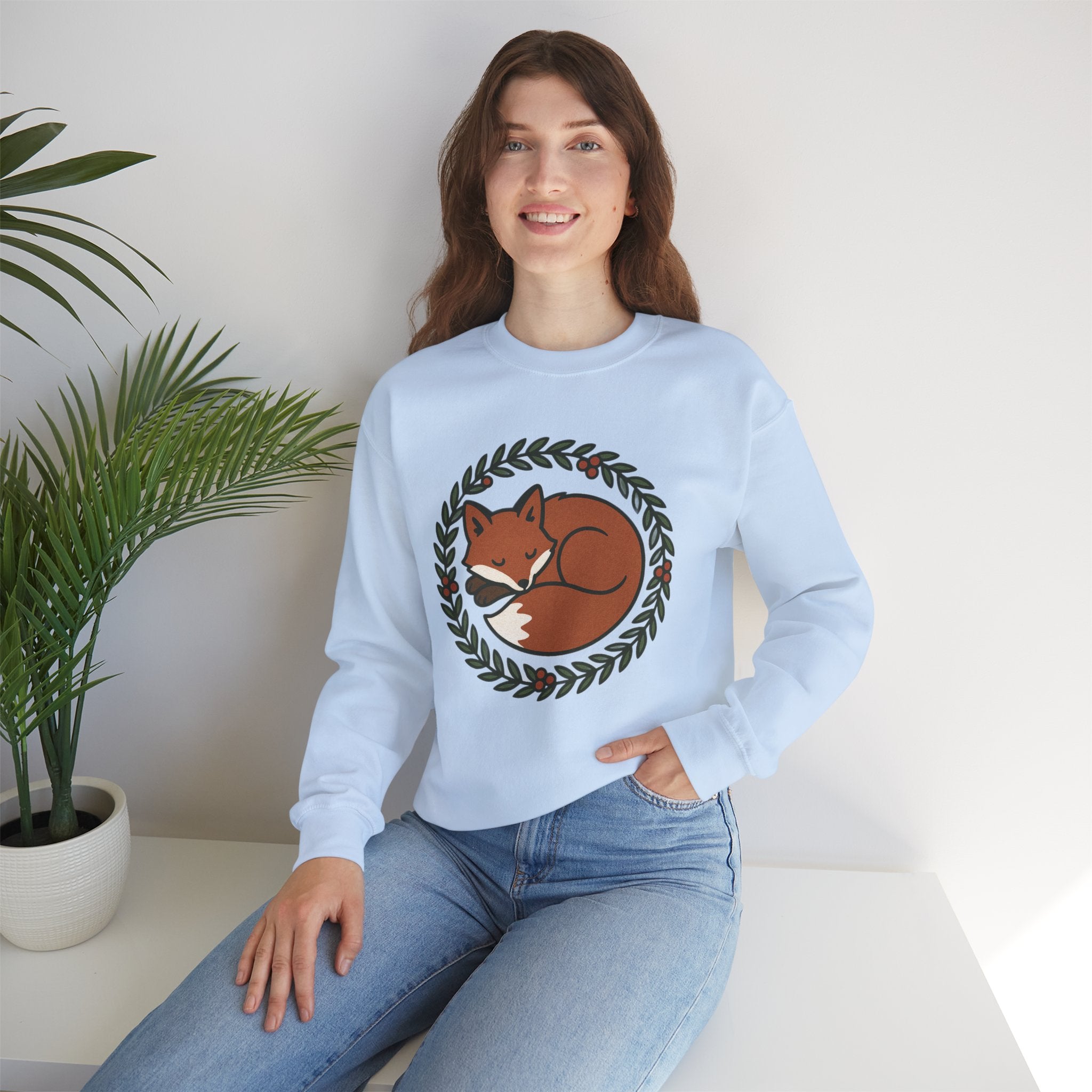 Sleeping Fox Wreath Sweatshirt