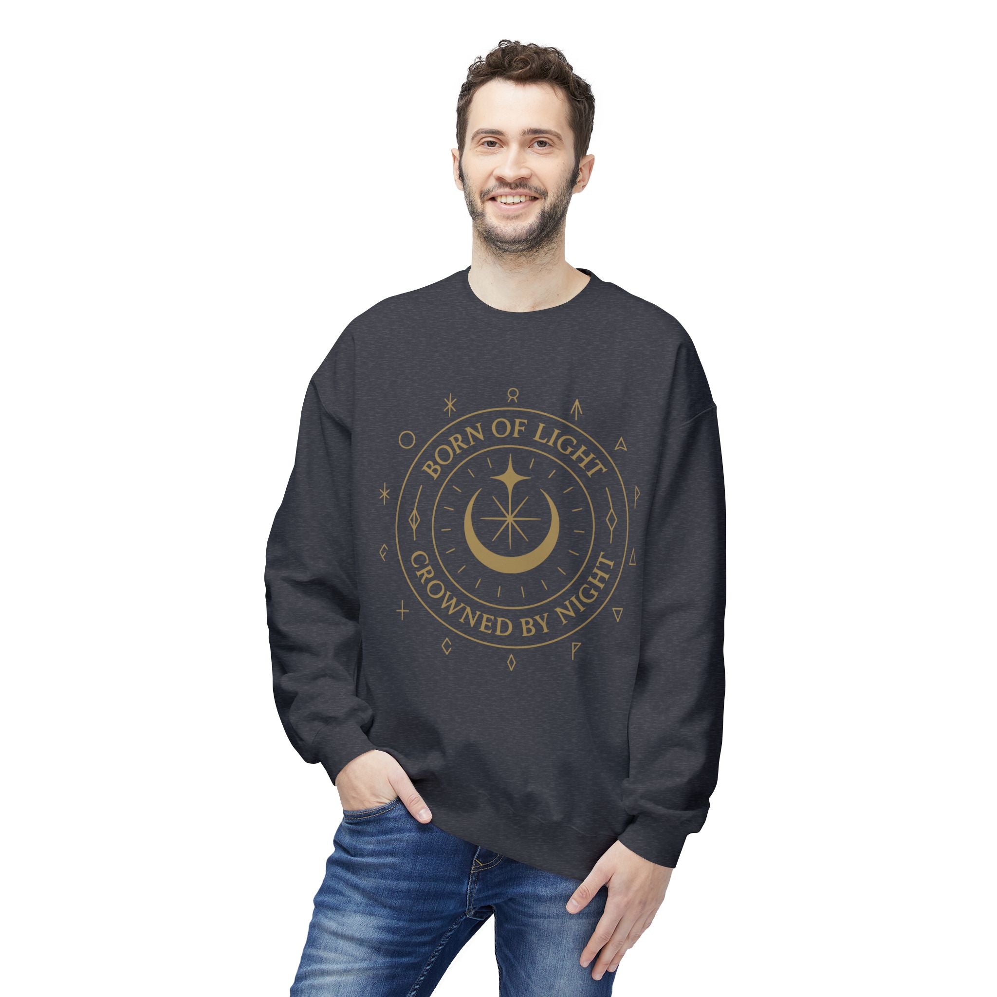 Born of Light Crowned by Night Sweatshirt