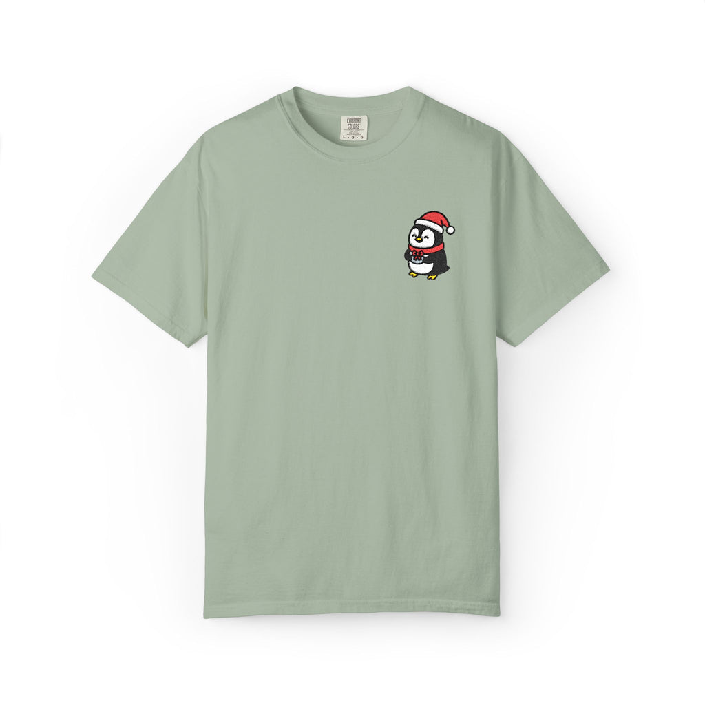 Embroidered Penguin Present T-Shirt