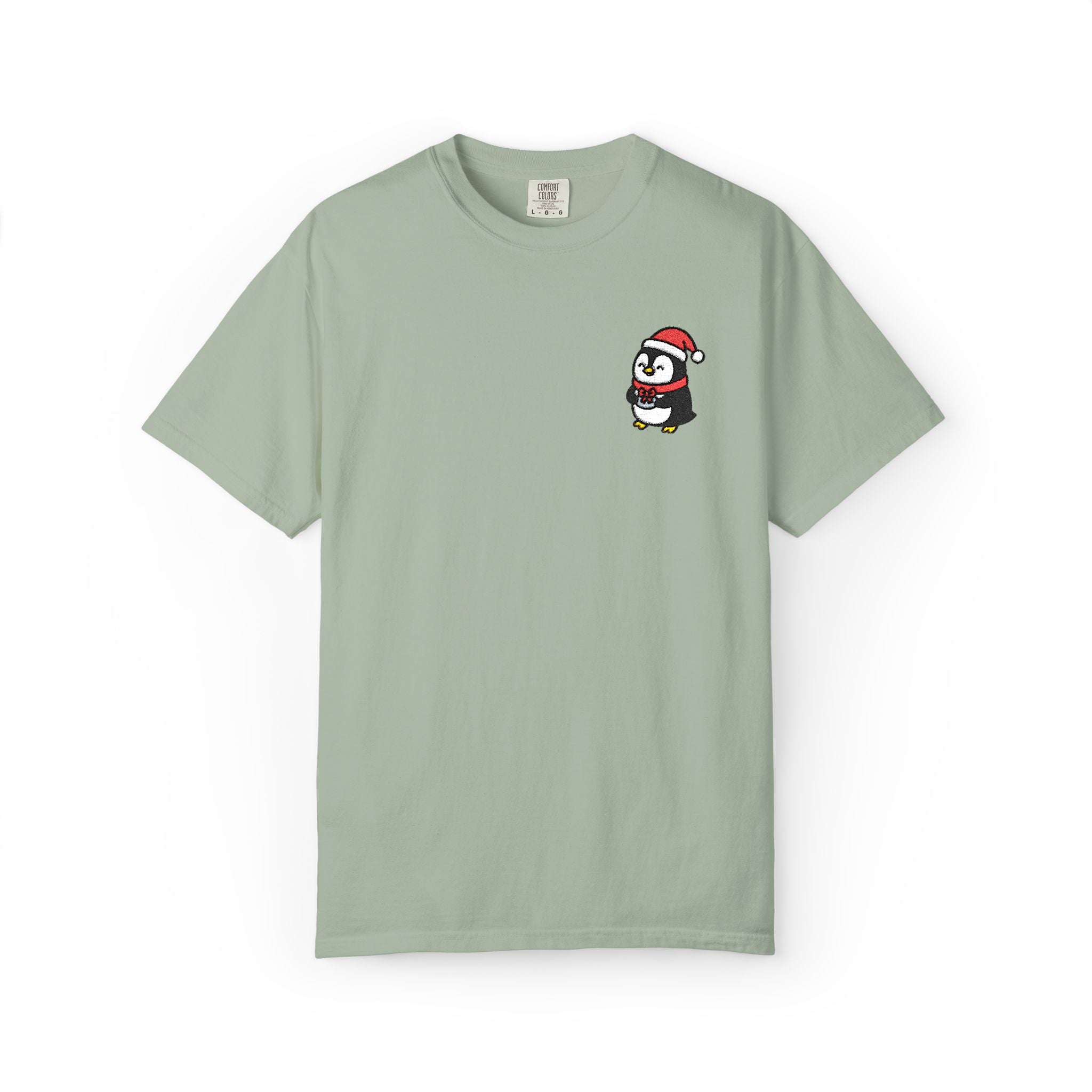 Embroidered Penguin Present T-Shirt