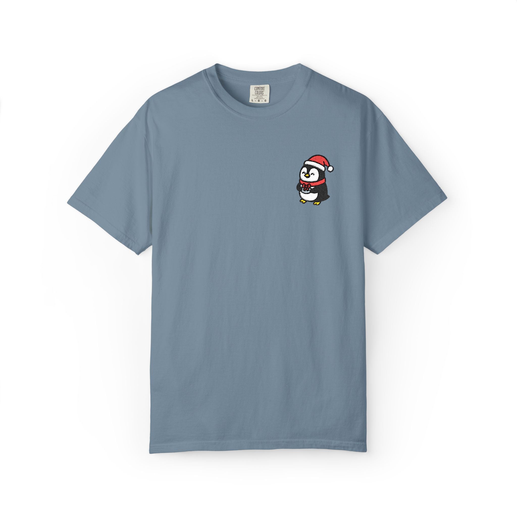 Embroidered Penguin Present T-Shirt