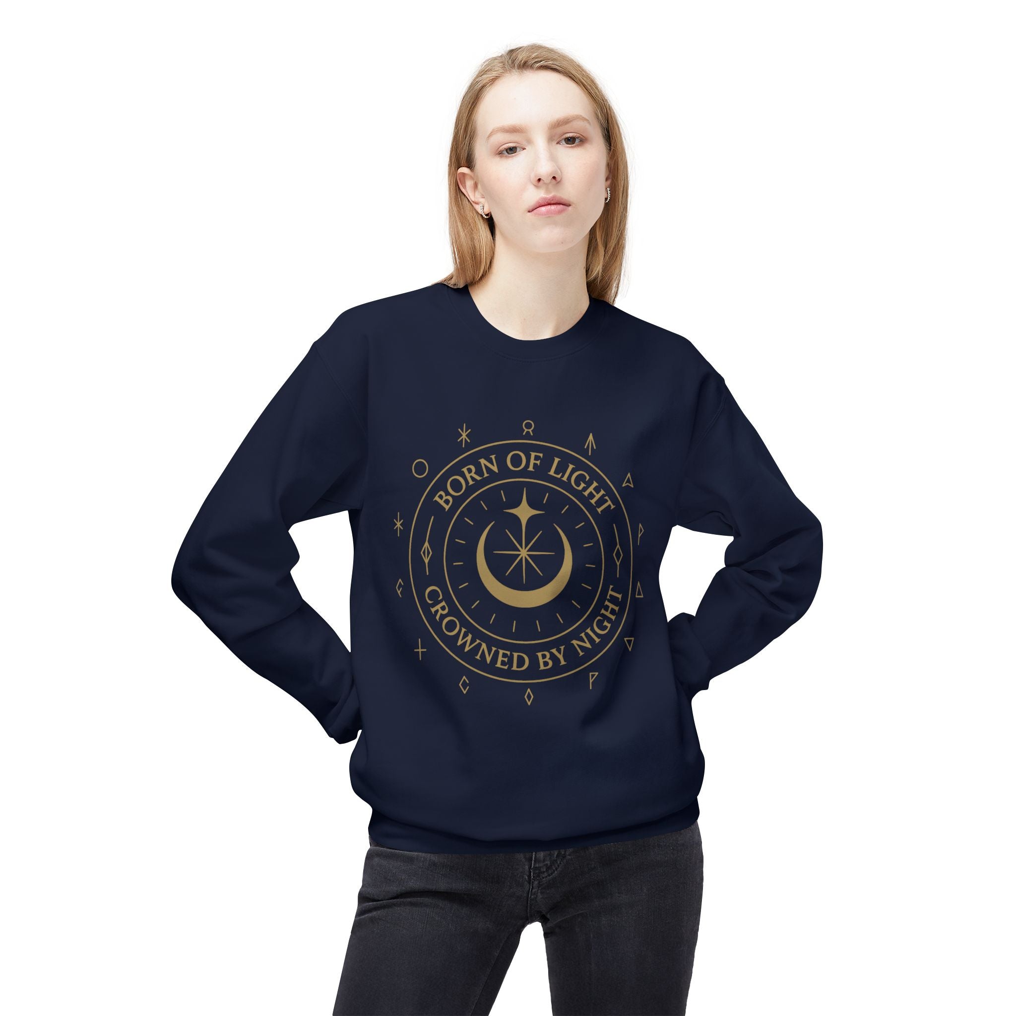 Born of Light Crowned by Night Sweatshirt
