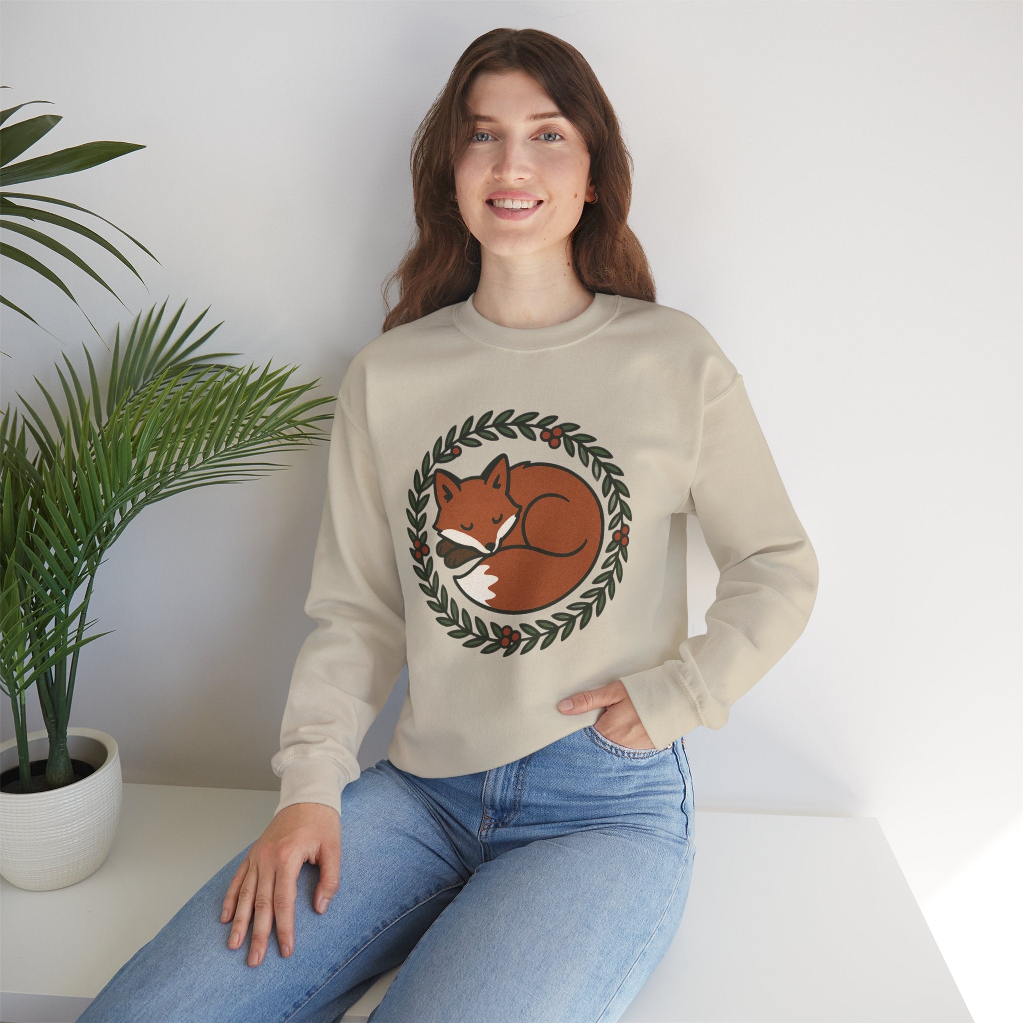 Sleeping Fox Wreath Sweatshirt