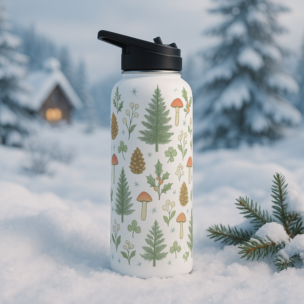 Frosted Woodland Insulated Stainless Steel Water Bottle