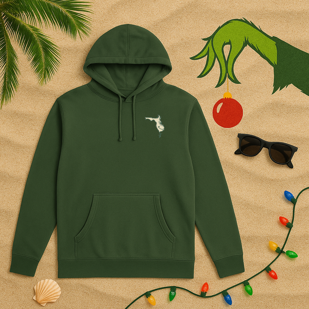 Embroidered Hoodie - Florida Grinchmas