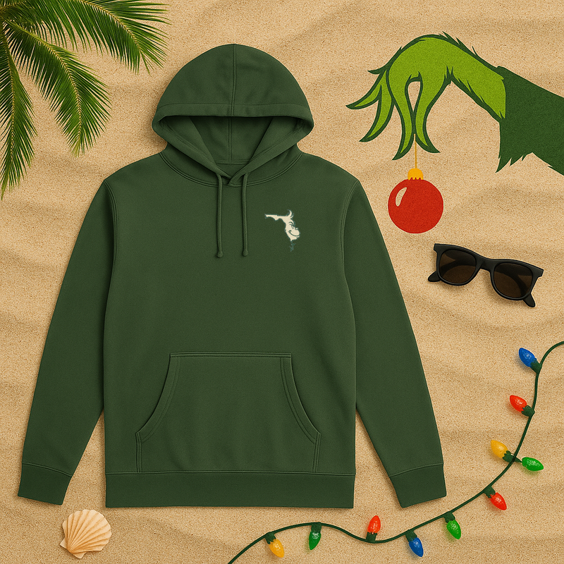 Embroidered Hoodie - Florida Grinchmas