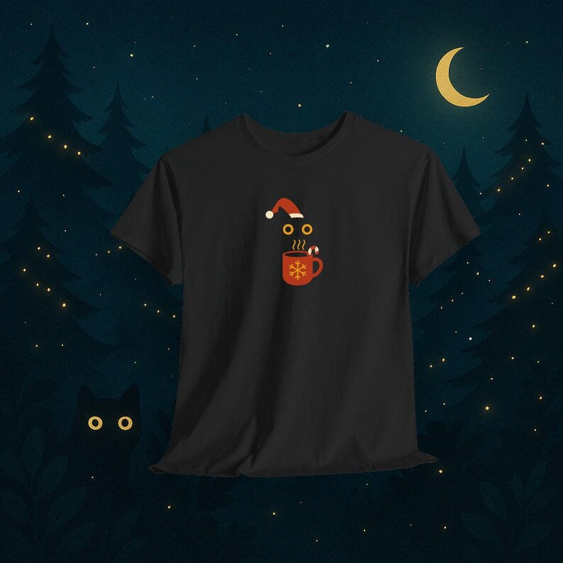 Black Cat Hot Sipping Tea T-Shirt