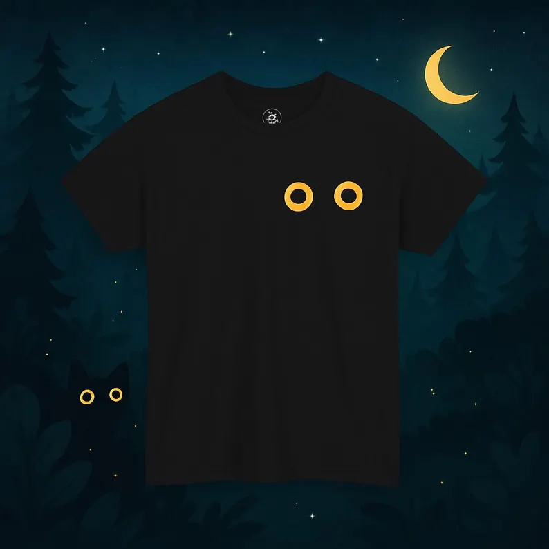 Peeking Black Cat Eyes Tee