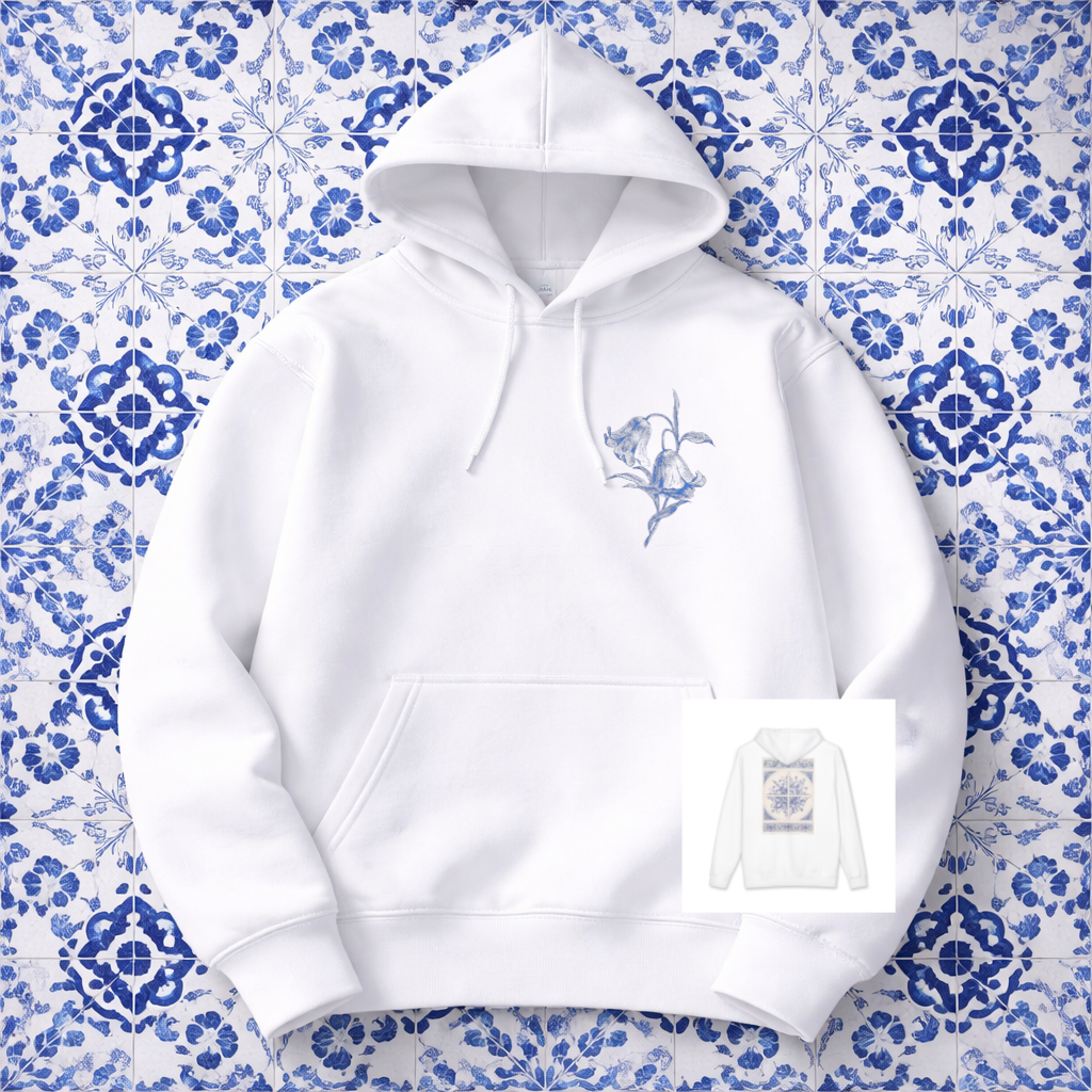 Azulejo Floral Tile hoodie | Ceramic inspired floral illustration