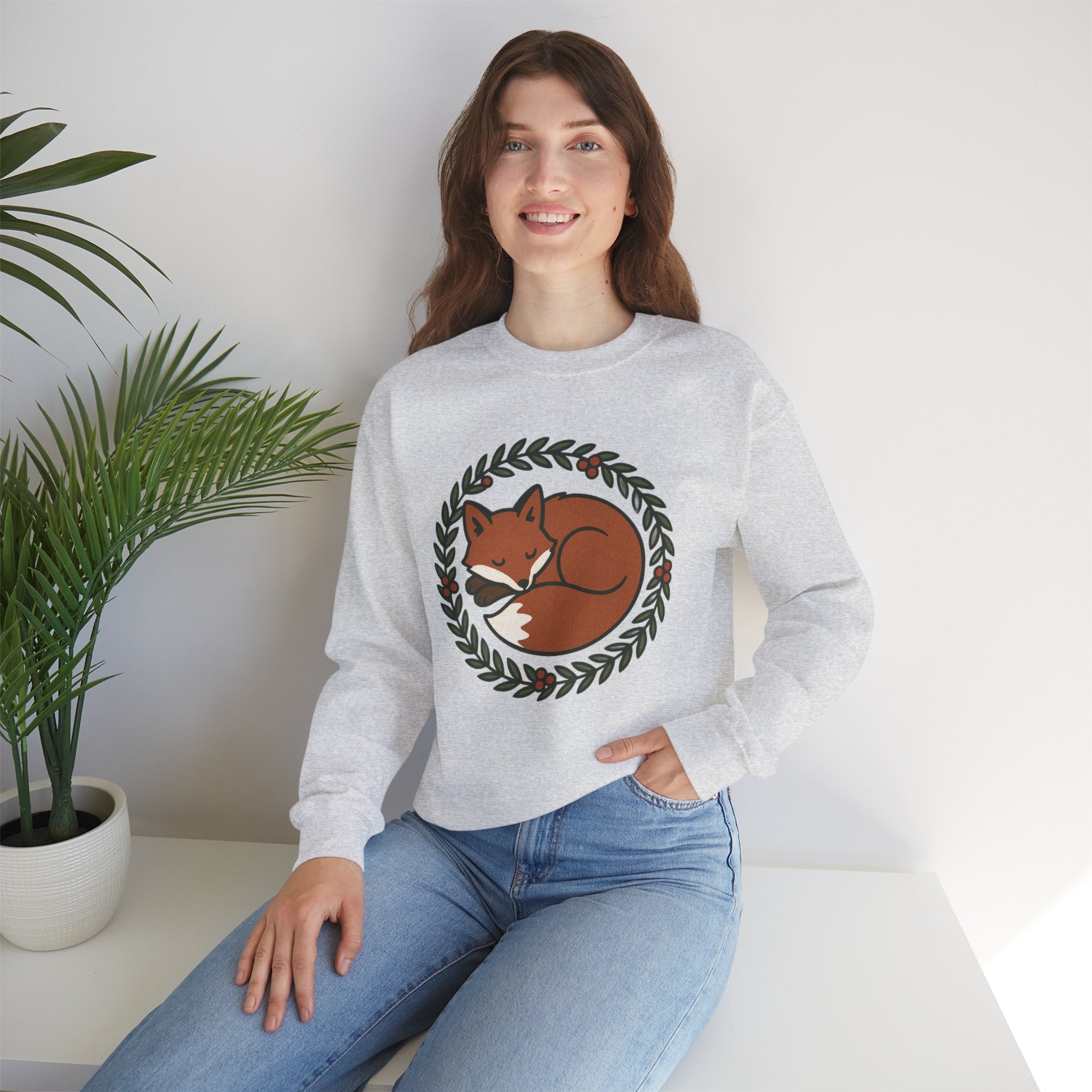 Sleeping Fox Wreath Sweatshirt