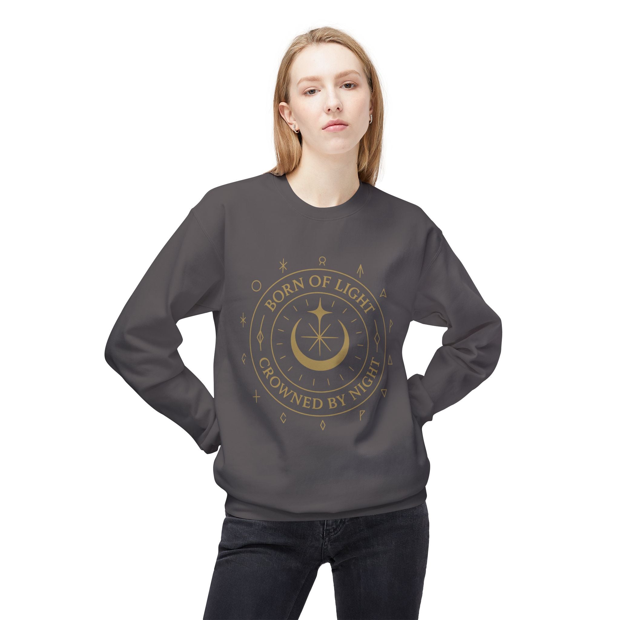 Born of Light Crowned by Night Sweatshirt