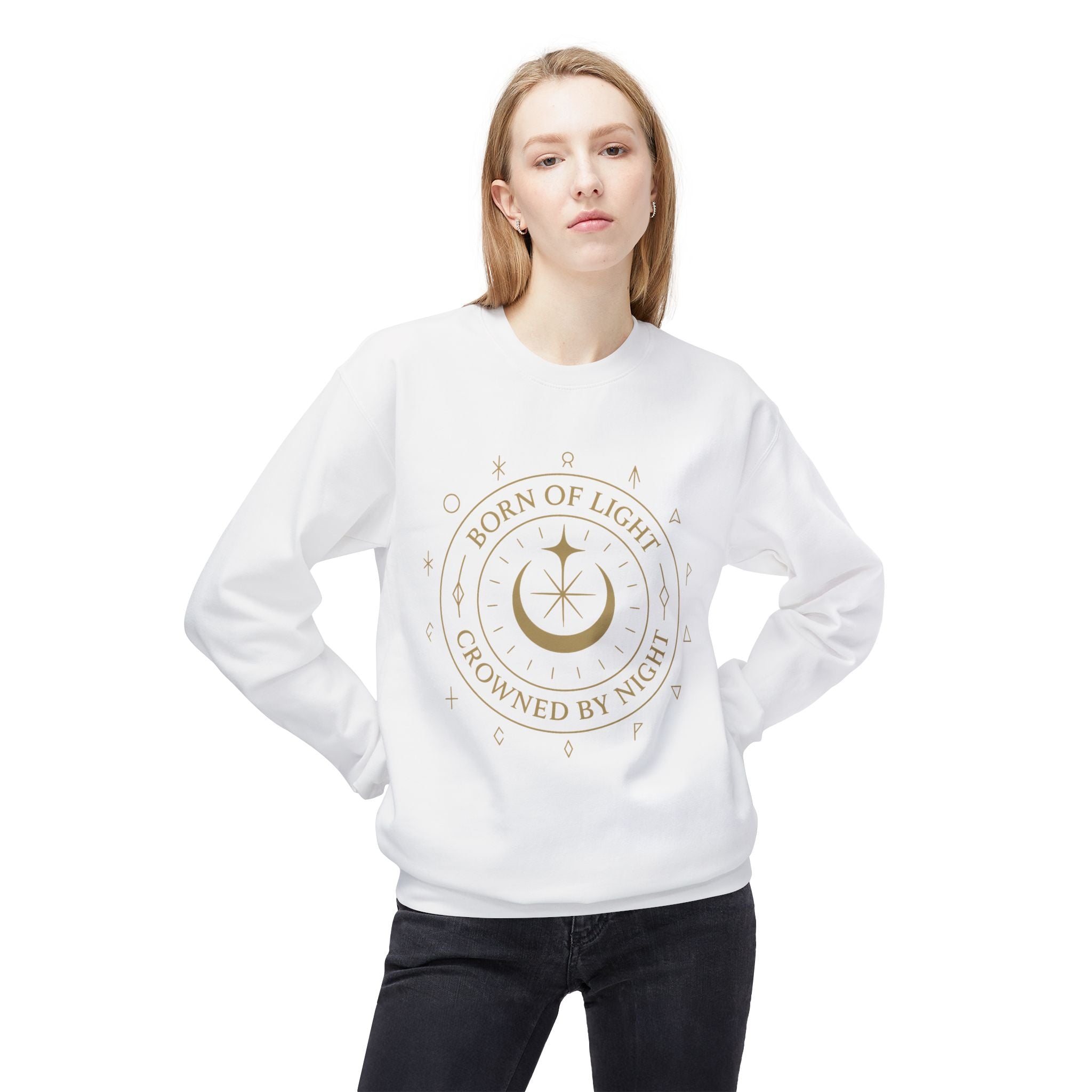 Born of Light Crowned by Night Sweatshirt