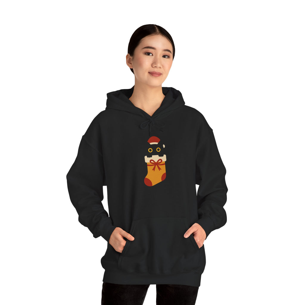 Black Cat In Christmas Stocking Christmas Hoodie