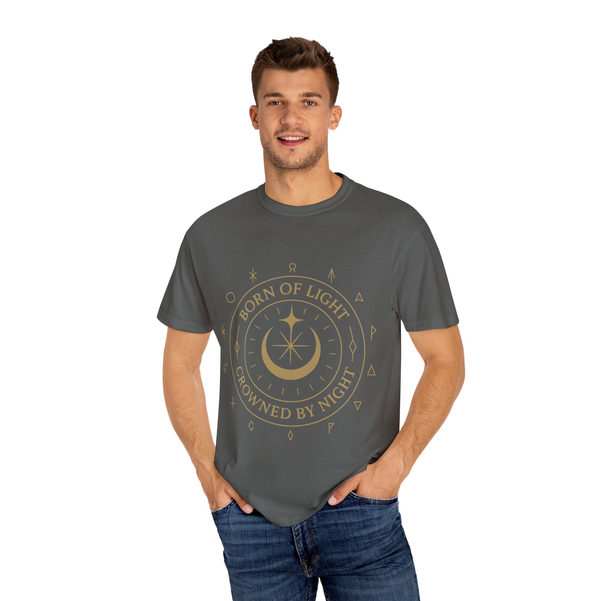 Born of Light Crowned by Night T Shirt