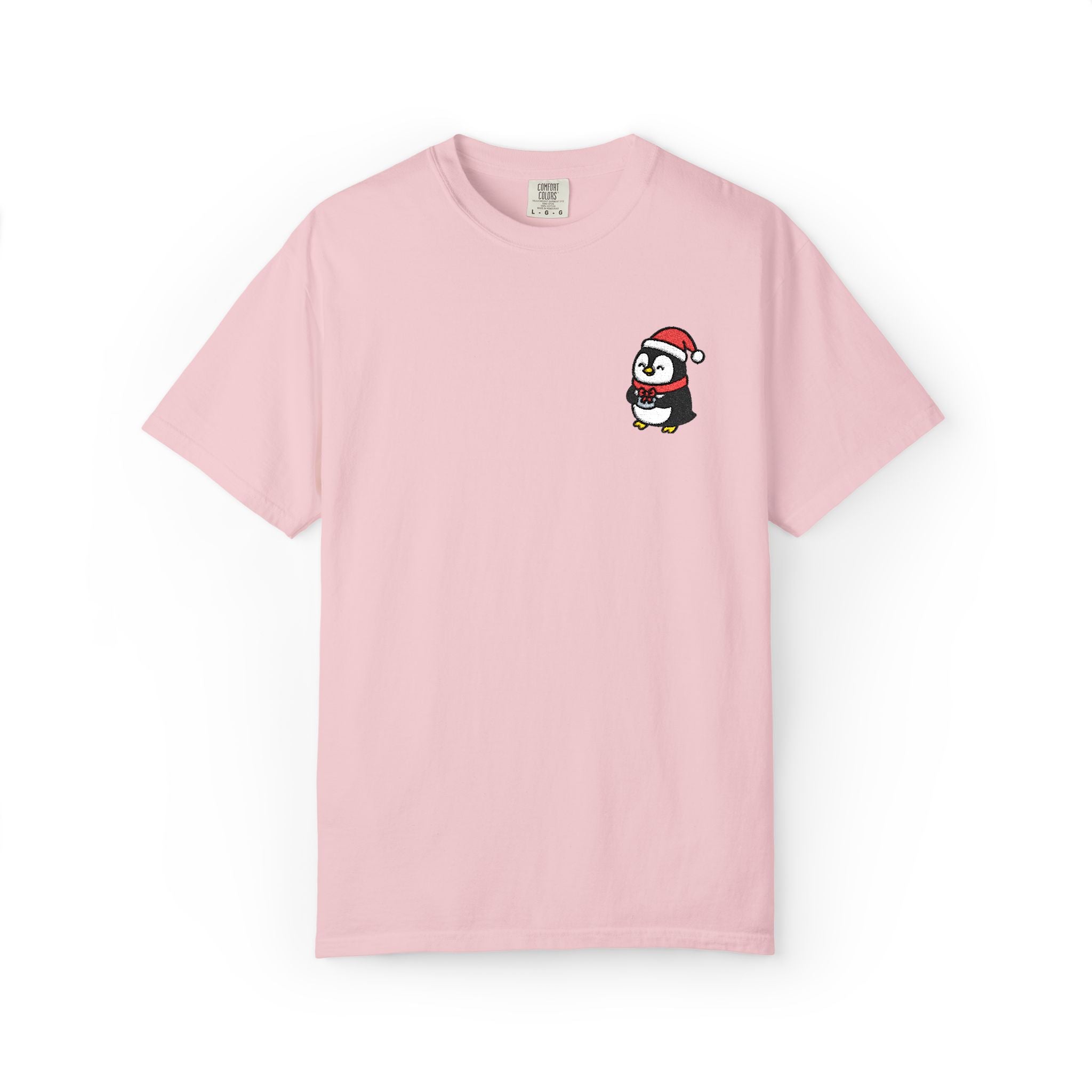 Embroidered Penguin Present T-Shirt