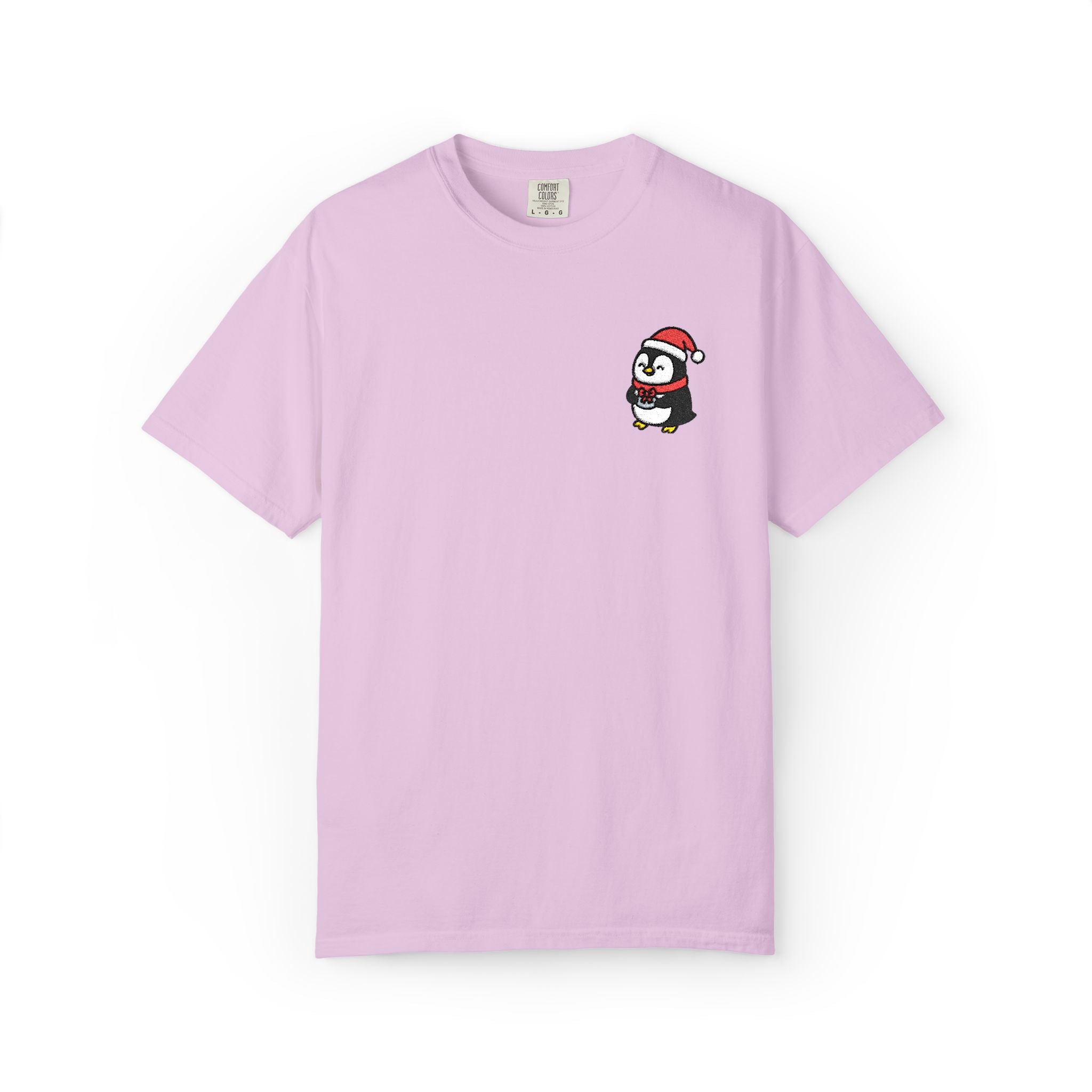 Embroidered Penguin Present T-Shirt