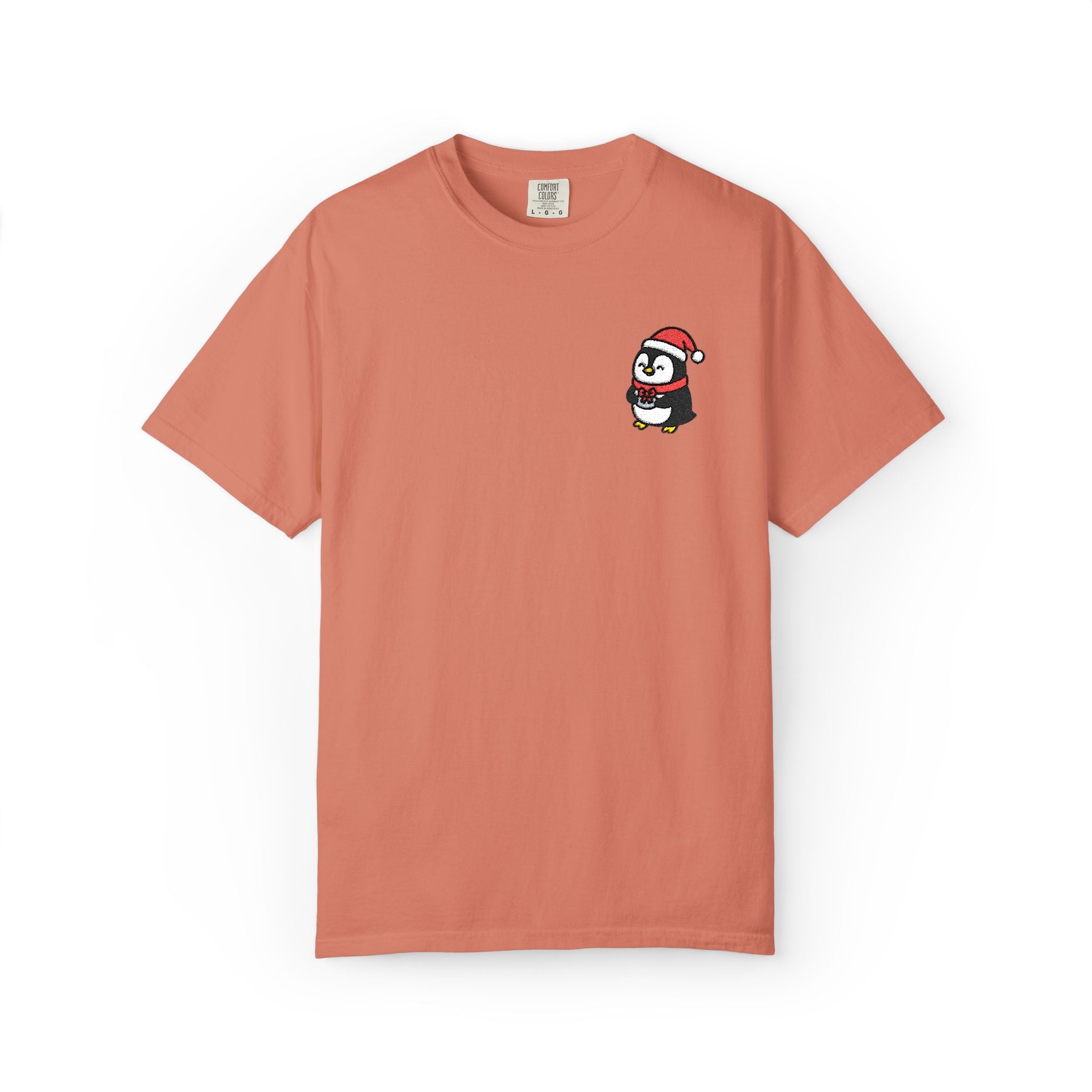 Embroidered Penguin Present T-Shirt
