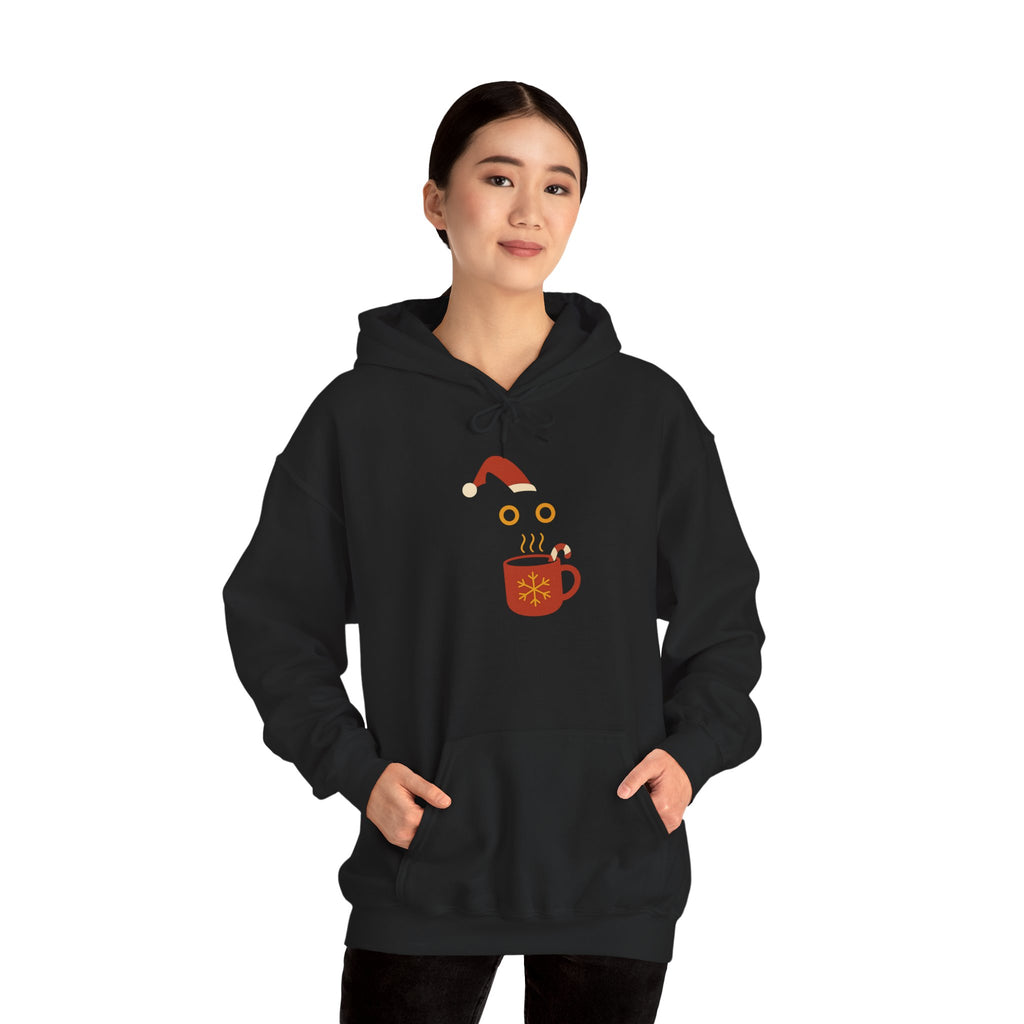 Black Cat Drinking Hot Chocolate Christmas Hoodie